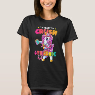 Crush 4th Grade Dabbing Unicorn Back To School Gir T-Shirt