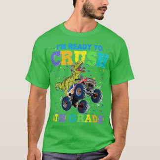 Crush 4th grade Dinosaur Monster Truck Back to Sch T-Shirt