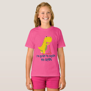 Crush 4th Grade Fun dinosaur scooter  truck School T-Shirt