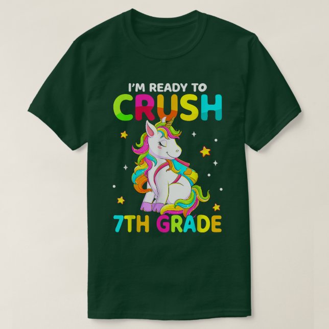 Crush 7th Grade Dabbing Unicorn Back To School Gir T-Shirt (Design Front)