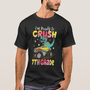 Crush 7th Grade Dinosaur Monster Truck Back To Sch T-Shirt