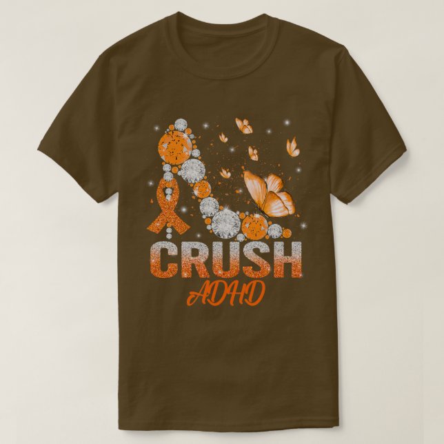 Crush ADHD Awareness High Heels Support ADHD Warri T-Shirt (Design Front)