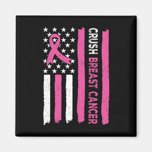 Crush Breast Cancer Awareness Bling Pink Ribbon 3  Magnet
