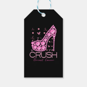 Crush Breast Cancer Awareness Bling Pink Ribbon Gift Tags