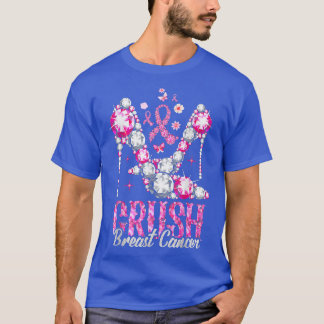Crush Breast Cancer Awareness Bling Pink Ribbon T-Shirt