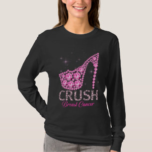 Crush Breast Cancer Awareness Bling Pink Ribbon T-Shirt