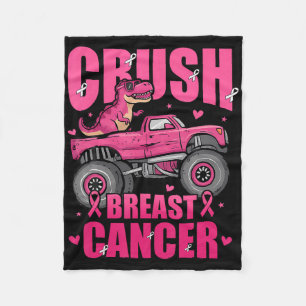 Crush Breast Cancer Awareness Monster Truck Pink R Fleece Blanket