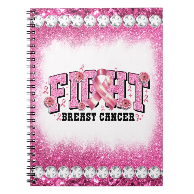 Crush Breast Cancer Awareness Month Pink Ribbon Notebook (Front)