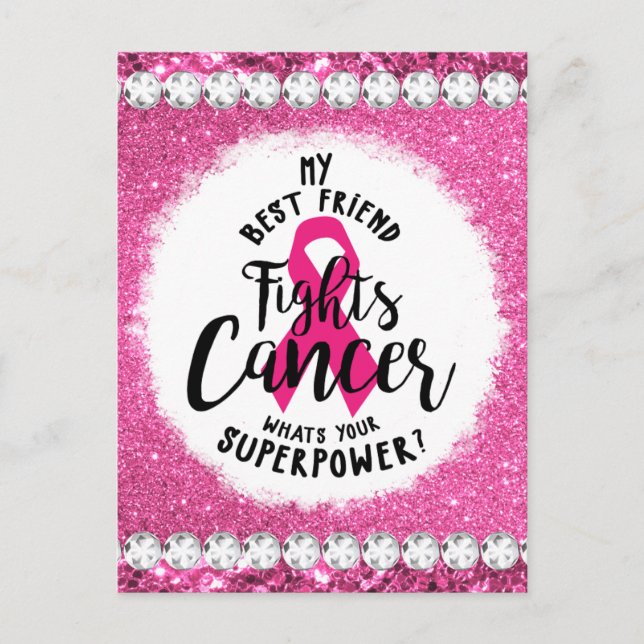 Crush breast cancer awareness month survivor pink  holiday postcard (Front)