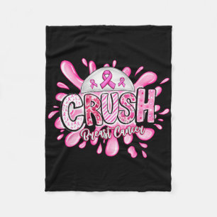 Crush Breast Cancer Awareness Pink Ribbon Support  Fleece Blanket