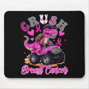 Crush Breast Cancer Dinosaur T Rex Monster Truck B Mouse Pad