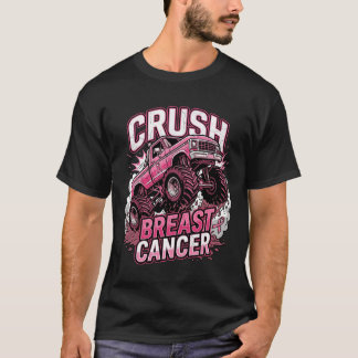 Crush Breast Cancer Monster Truck Awareness T-Shirt