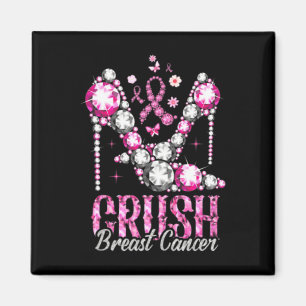 Crush Breast Cancer Pink Bling High Heels Ribbon Magnet