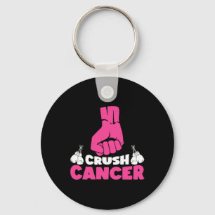 Crush Cancer Boxing Pink Ribbon Breast Cancer Awar Key Ring