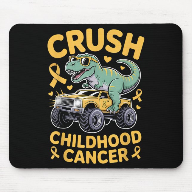 Crush Childhood Cancer Awareness Gold Ribbon Kids  Mouse Pad (Front)