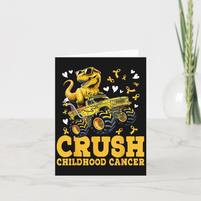 Crush Childhood Cancer Awareness Monster Truck Din Card (Front)