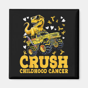 Crush Childhood Cancer Awareness Monster Truck Din Magnet