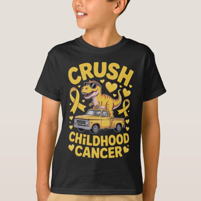 Crush Childhood Cancer Kids T-Shirt (Front)