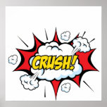 Crush Comic Pop Art with Clouds Poster<br><div class="desc">Crush Comic Pop Art with Clouds Poster Anime Cartoon Comic Fiction Manga</div>
