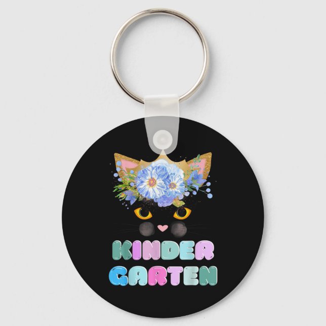 Crush Kindergarten Cute Kitten-face Cat Retro Dist Key Ring (Front)