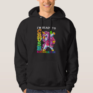 Crush Kindergarten Dabbing Unicorn Back To School Hoodie