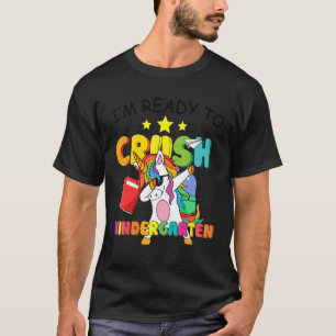 Crush Kindergarten Dabbing Unicorn Back to School  T-Shirt