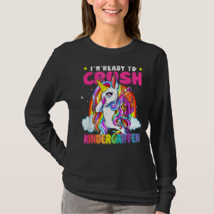 Crush Kindergarten Dabbing Unicorn Back To School  T-Shirt
