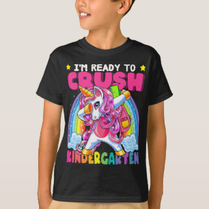 Crush Kindergarten Dabbing Unicorn Back to School  T-Shirt