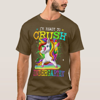 Crush Kindergarten Dabbing Unicorn Back to School T-Shirt