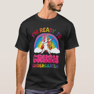 Crush Kindergarten Dabbing Unicorn Back to School  T-Shirt