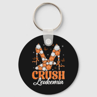 Crush Leukaemia Awareness Day Orange Ribbon High H Key Ring