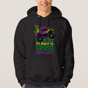 Crush Mardi Gras Dino Monster Truck  Toddler Boys  Hoodie