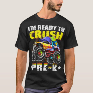 Crush Pre-K Monster Truck Backpack Back to School T-Shirt