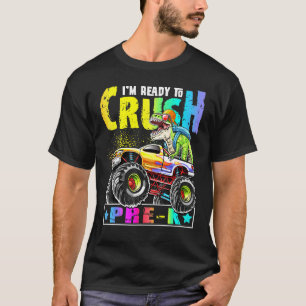 Crush Pre K T Rex Dinosaur Monster Truck Back To S T-Shirt