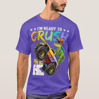 Crush PreK Dinosaur Monster Truck Back to School B T-Shirt