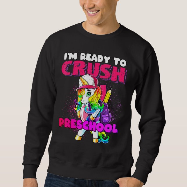 Crush Preschool Unicorn Backpack Back To School Gi Sweatshirt (Front)