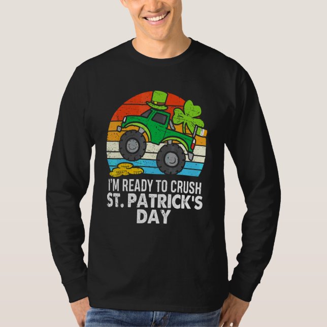 Crush St Patricks Day Monster Truck Paddys Toddler T-Shirt (Front)