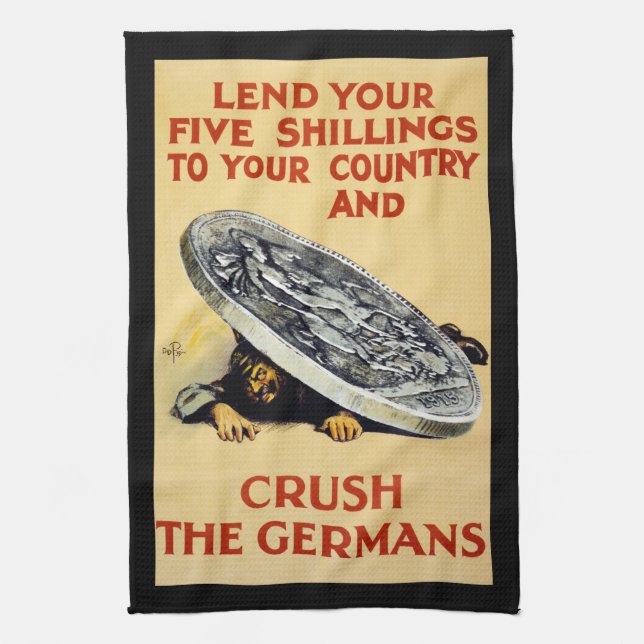 Crush The Germans Tea Towel (Vertical)