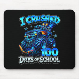 Crushed 100 days of school blue monster truck boys mouse pad