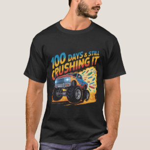  Crushed 100 Days of School Monster Truck Shirt Bo