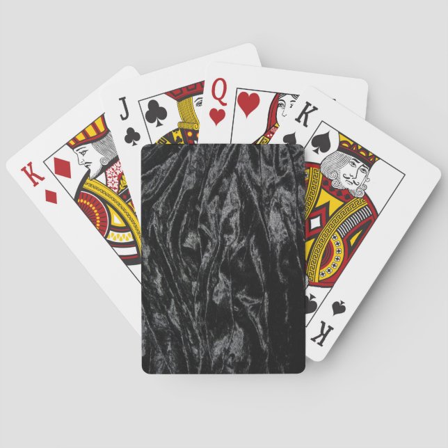 Crushed Black Velvet Playing Cards (Back)