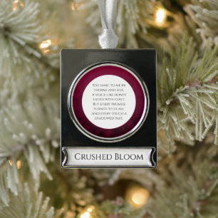 Crushed Bloom Silver Plated Banner Ornament