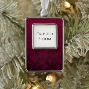 Crushed Bloom Silver Plated Framed Ornament