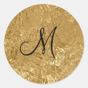 Crushed Gold Foil Classic Round Sticker