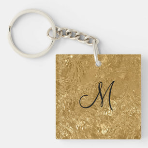 Crushed Gold Foil Key Ring