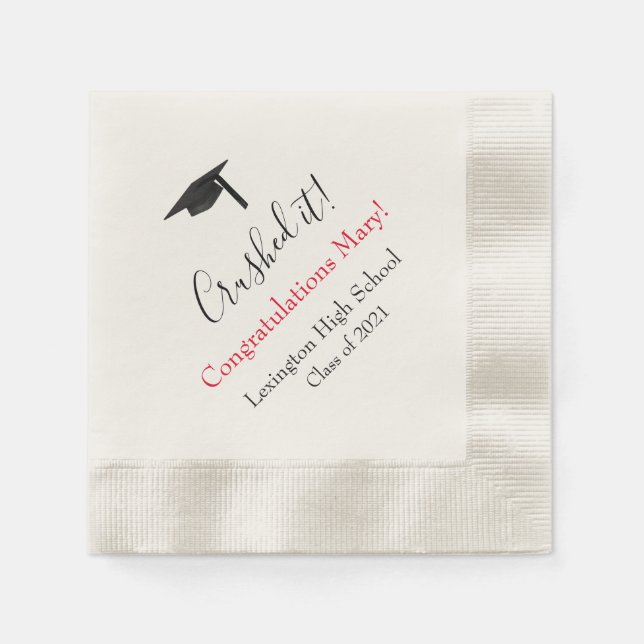 Crushed It! Personalised Graduation Napkins 2022 (Front)