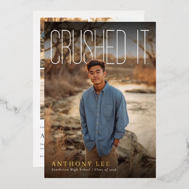 Crushed It PhotoPop Graduation Party (Front/Back)