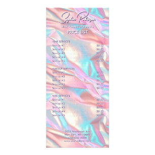Crushed Metal Holographic Pink Blue Foil Rack Card