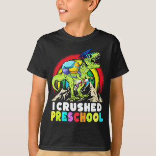 Crushed Preschool Dinosaur T Rex Graduation cap T-Shirt