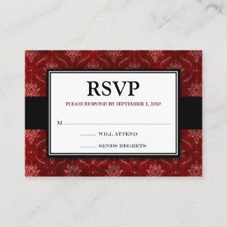 Crushed Red Velvet 3.5x2.5"RSVP Response Card